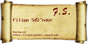 Filipp Sándor névjegykártya