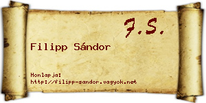 Filipp Sándor névjegykártya