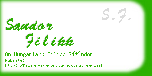 sandor filipp business card